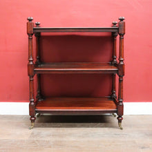 Load image into Gallery viewer, Antique Australian Cedar Three-Tier Dumb Waiter Sideboard c1860 on Castors. B12547
