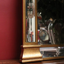 Load image into Gallery viewer, x SOLD Antique Flemish Art Nouveau Gilt Framed Bevelled Edge Wall Mirror, Mantle Mirror. B12041
