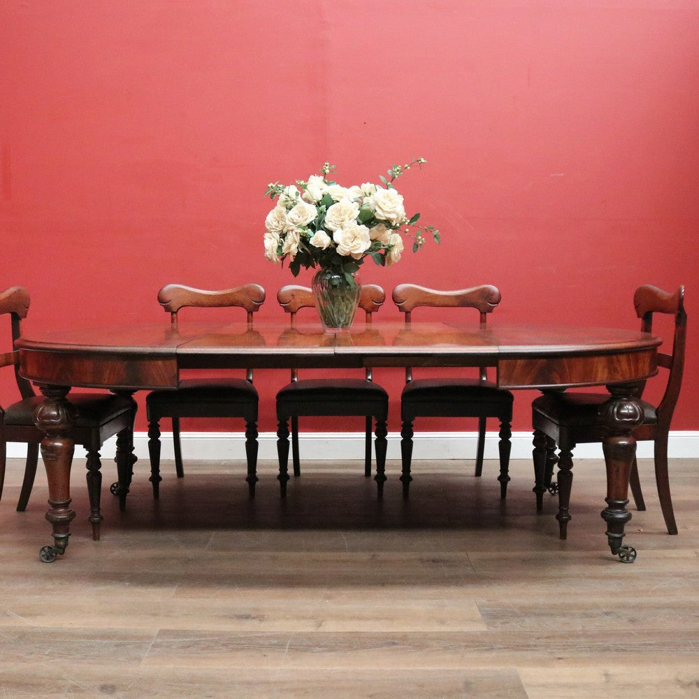 Antique Australian Cedar Dining Table – D-End, Extends -2 Leaves, Winder & Crank B12553