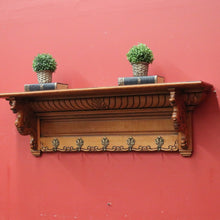 Load image into Gallery viewer, x SOLD Antique French Coat Rack or Oak and Brass Hall Scarf, Hat, Umbrella Holder. B12038
