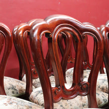 Load image into Gallery viewer, 10 English Mahogany Dining Chairs Vintage Fiddle Back Turned Legs. B12960
