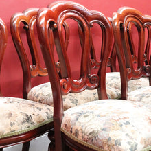Load image into Gallery viewer, 10 English Mahogany Dining Chairs Vintage Fiddle Back Turned Legs. B12960
