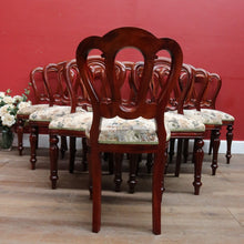 Load image into Gallery viewer, 10 English Mahogany Dining Chairs Vintage Fiddle Back Turned Legs. B12960
