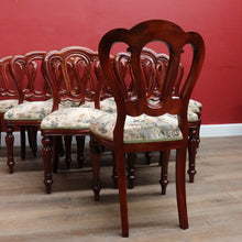 Load image into Gallery viewer, 10 English Mahogany Dining Chairs Vintage Fiddle Back Turned Legs. B12960
