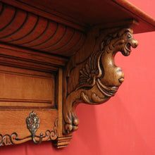 Load image into Gallery viewer, x SOLD Antique French Coat Rack or Oak and Brass Hall Scarf, Hat, Umbrella Holder. B12038
