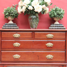 Load image into Gallery viewer, Antique English Mahogany Four Drawer Chest Brass Handles Castors. B12961
