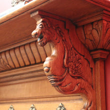 Load image into Gallery viewer, x SOLD Antique French Coat Rack or Oak and Brass Hall Scarf, Hat, Umbrella Holder. B12038
