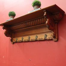 Load image into Gallery viewer, x SOLD Antique French Coat Rack or Oak and Brass Hall Scarf, Hat, Umbrella Holder. B12038
