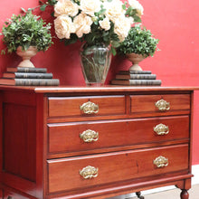 Load image into Gallery viewer, Antique English Mahogany Four Drawer Chest Brass Handles Castors. B12961
