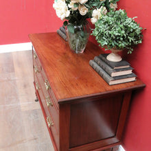 Load image into Gallery viewer, Antique English Mahogany Four Drawer Chest Brass Handles Castors. B12961
