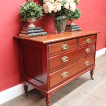Load image into Gallery viewer, Antique English Mahogany Four Drawer Chest Brass Handles Castors. B12961
