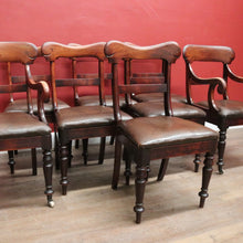 Load image into Gallery viewer, x SOLD Set of 8 Antique Australian Cedar Dining Chairs – includes 6 Chairs and 2 Carvers. B12555
