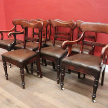 Load image into Gallery viewer, x SOLD Set of 8 Antique Australian Cedar Dining Chairs – includes 6 Chairs and 2 Carvers. B12555
