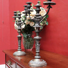 Load image into Gallery viewer, Pair Antique Sheffield Plate Candelabra Silver Plate Candle Holders. B12964
