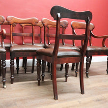 Load image into Gallery viewer, x SOLD Set of 8 Antique Australian Cedar Dining Chairs – includes 6 Chairs and 2 Carvers. B12555

