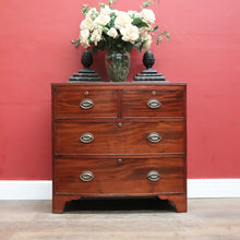 Load image into Gallery viewer, Antique English Georgian 1940s Bow Front Chest – 4 Drawers – Brass Handles. B12564
