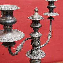 Load image into Gallery viewer, Pair Antique Sheffield Plate Candelabra Silver Plate Candle Holders. B12964
