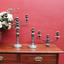 Load image into Gallery viewer, Pair Antique Sheffield Plate Candelabra Silver Plate Candle Holders. B12964
