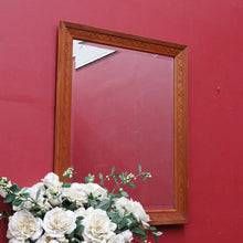 Load image into Gallery viewer, Antique Oak Wall Mirror Bevelled Glass Carved Leaves and Acorns. B12965
