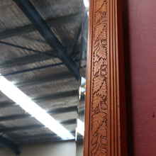 Load image into Gallery viewer, Antique Oak Wall Mirror Bevelled Glass Carved Leaves and Acorns. B12965
