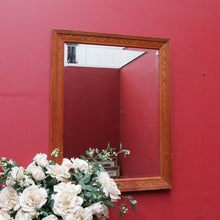 Load image into Gallery viewer, Antique Oak Wall Mirror Bevelled Glass Carved Leaves and Acorns. B12965
