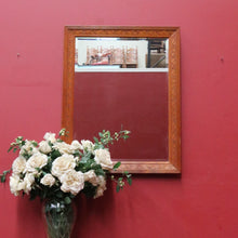 Load image into Gallery viewer, Antique Oak Wall Mirror Bevelled Glass Carved Leaves and Acorns. B12965
