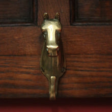 Load image into Gallery viewer, Antique French Coat Rack with Brass Horse-Head Hooks and Carved Lion Faces. B11328
