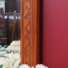 Load image into Gallery viewer, Antique Oak Wall Mirror Bevelled Glass Carved Leaves and Acorns. B12966
