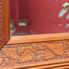 Load image into Gallery viewer, Antique Oak Wall Mirror Bevelled Glass Carved Leaves and Acorns. B12966

