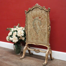 Load image into Gallery viewer, Antique c1780 French Gilt Fire Screen with Tapestry &amp; Paper Provenance. B12558
