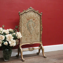 Load image into Gallery viewer, Antique c1780 French Gilt Fire Screen with Tapestry &amp; Paper Provenance. B12558
