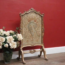 Load image into Gallery viewer, Antique c1780 French Gilt Fire Screen with Tapestry &amp; Paper Provenance. B12558
