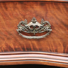Load image into Gallery viewer, Antique Mahogany China Cabinet Three Glass Doors Curved Centre. B12977
