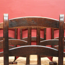 Load image into Gallery viewer, Antique Chairs, Set of Six Antique French Oak and Rush Ladder Back Kitchen or Dining Chairs. B11418
