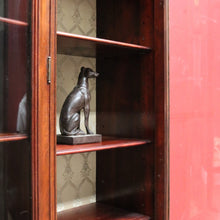 Load image into Gallery viewer, Antique Mahogany China Cabinet Three Glass Doors Curved Centre. B12977
