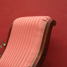 Load image into Gallery viewer, Antique Australian Cedar Grandmother Chair with Coral Striped Upholstery. B12561
