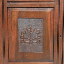 Load image into Gallery viewer, Antique English Pine Two Height Bookcase Glass Upper Doors. B12963
