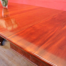 Load image into Gallery viewer, Antique English Mahogany Dining Table 4 Leaves Pedestal Base c1880. B12973
