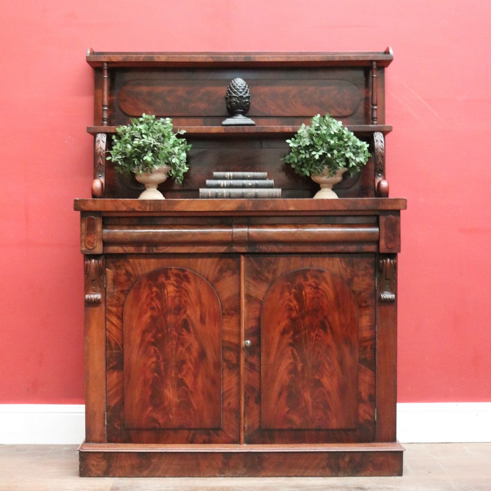 Antique English Mahogany Hall Cabinet or Cupboard with Storage and a Drawer. B12559