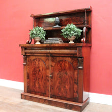 Load image into Gallery viewer, Antique English Mahogany Hall Cabinet or Cupboard with Storage and a Drawer. B12559
