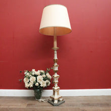 Load image into Gallery viewer, Gilt and Painted Antique French Standard Lamp and Shade, Floor Lamp and Shade. B11318
