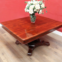 Load image into Gallery viewer, Antique English Mahogany Dining Table 4 Leaves Pedestal Base c1880. B12973
