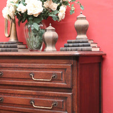 Load image into Gallery viewer, x SOLD French Oak Chest of Drawers – Brass Handles, Shaped Apron, Lovely Patina. B12554

