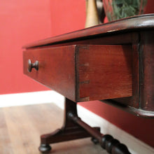 Load image into Gallery viewer, Antique Australian Cedar Hall Table – Two Drawers, Stretcher Base, Bun Feet. B12557
