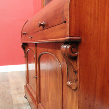 Load image into Gallery viewer, Antique Australian Cedar Secretaire Bookcase with Pull-out Writing Desk and Glass Doors. B12
