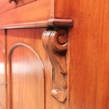 Load image into Gallery viewer, Antique Australian Cedar Secretaire Bookcase with Pull-out Writing Desk and Glass Doors. B12
