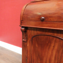 Load image into Gallery viewer, Antique Australian Cedar Secretaire Bookcase with Pull-out Writing Desk and Glass Doors. B12
