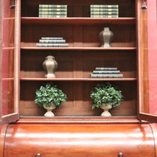 Load image into Gallery viewer, Antique Australian Cedar Secretaire Bookcase with Pull-out Writing Desk and Glass Doors. B12
