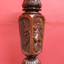 Load image into Gallery viewer, Vintage Oak Pedestal Jardiniere Carved Victorian Style Stand. B12967
