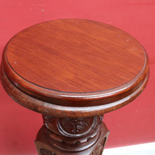 Load image into Gallery viewer, Vintage Oak Pedestal Jardiniere Carved Victorian Style Stand. B12967

